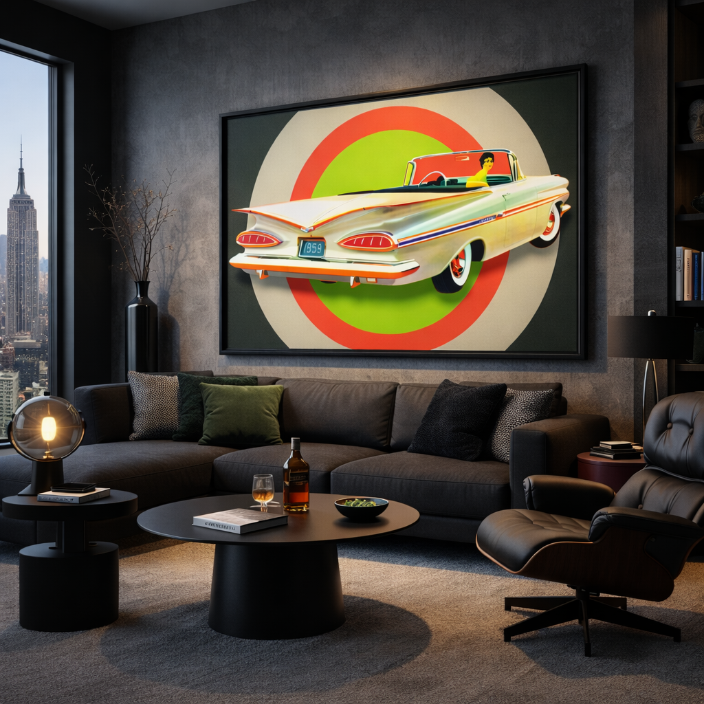Framed canvas '59 Impala