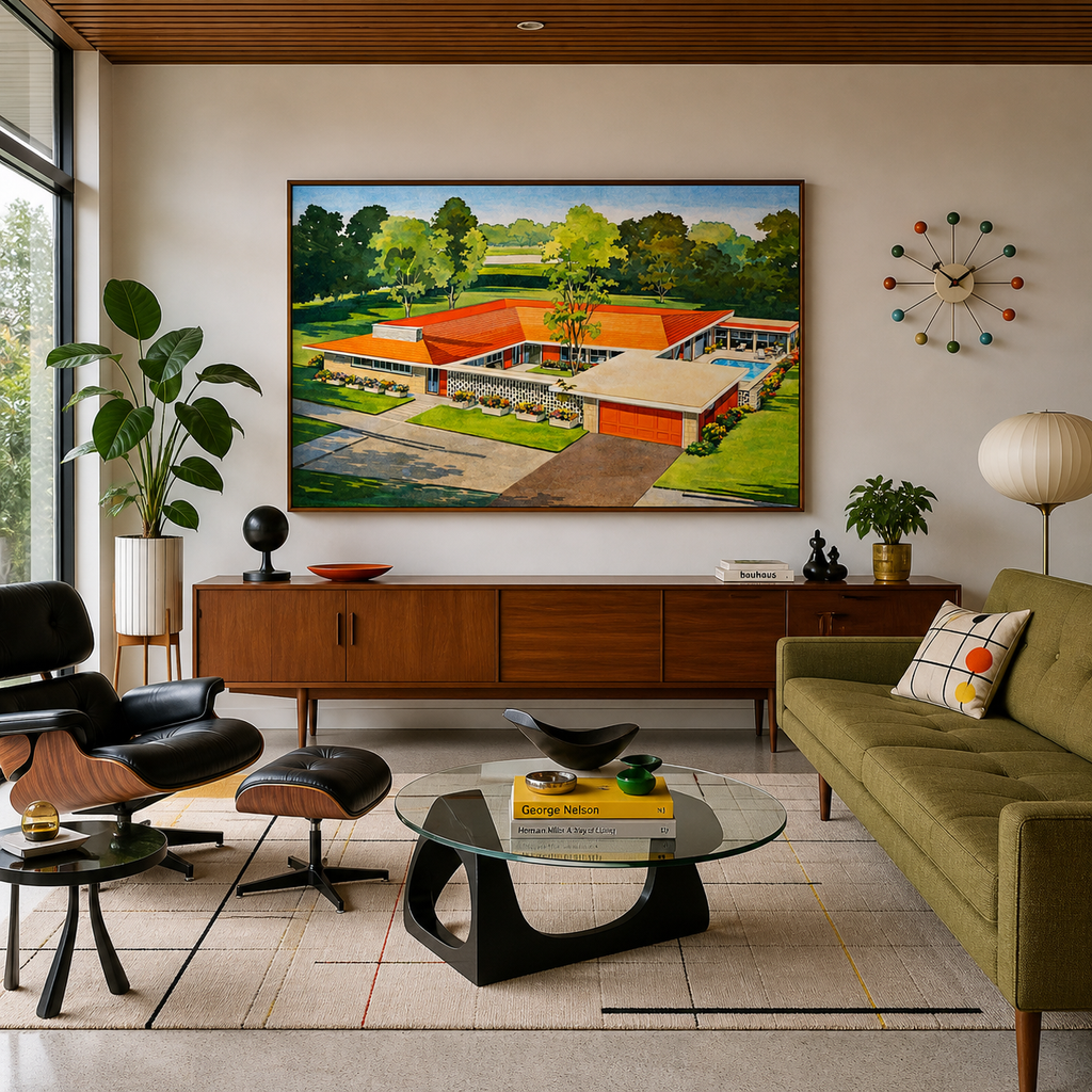 P 730 Poolhouse Framed canvas