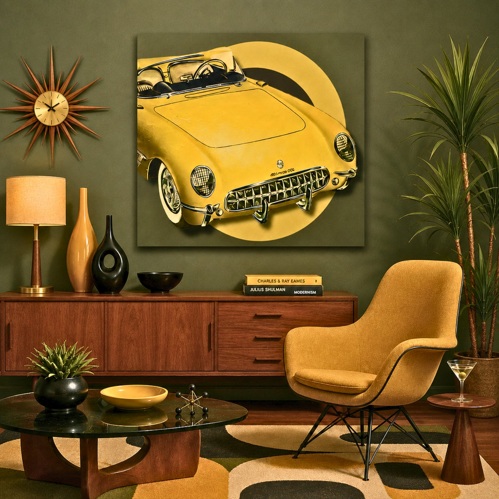 Yellow Vette Metal print