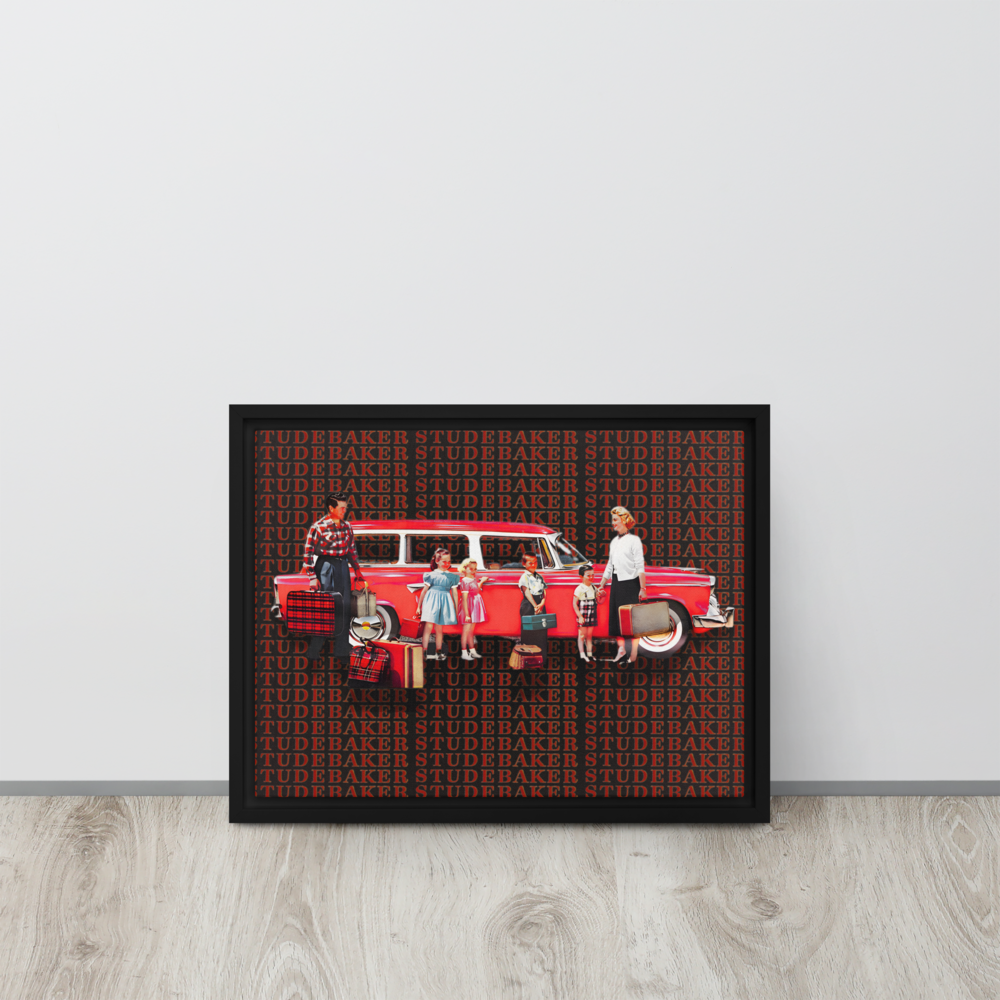 Framed canvas Studebaker Wagon