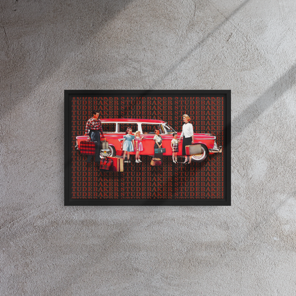 Framed canvas Studebaker Wagon