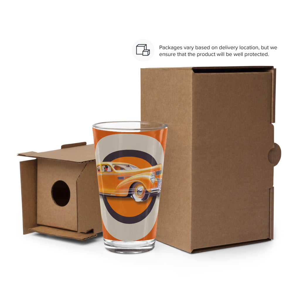 1940 Lincoln Zephyr Pint Glass