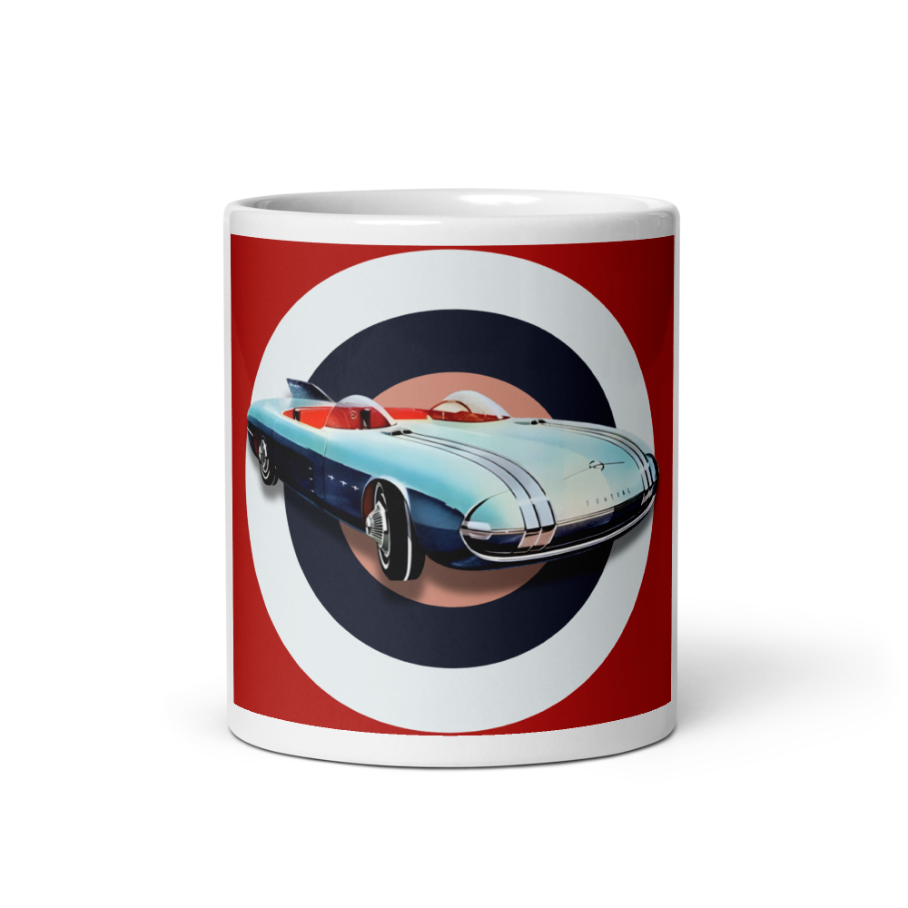 '59 GM Firebird III White glossy mug
