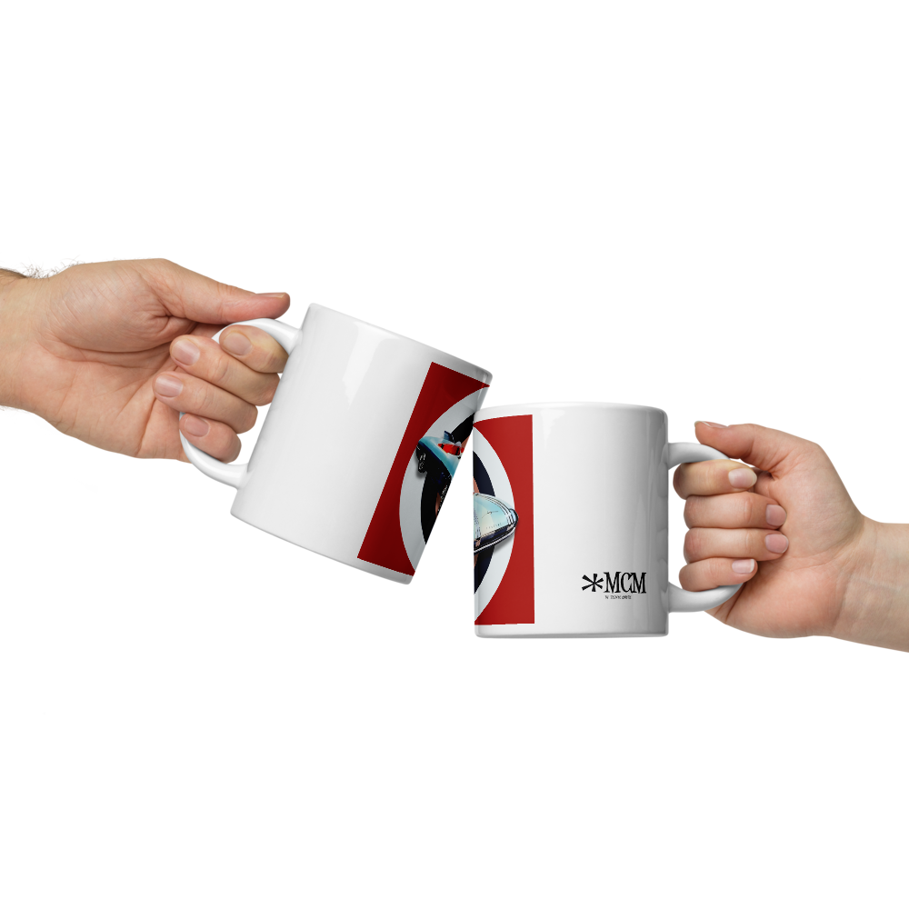 '59 GM Firebird III White glossy mug