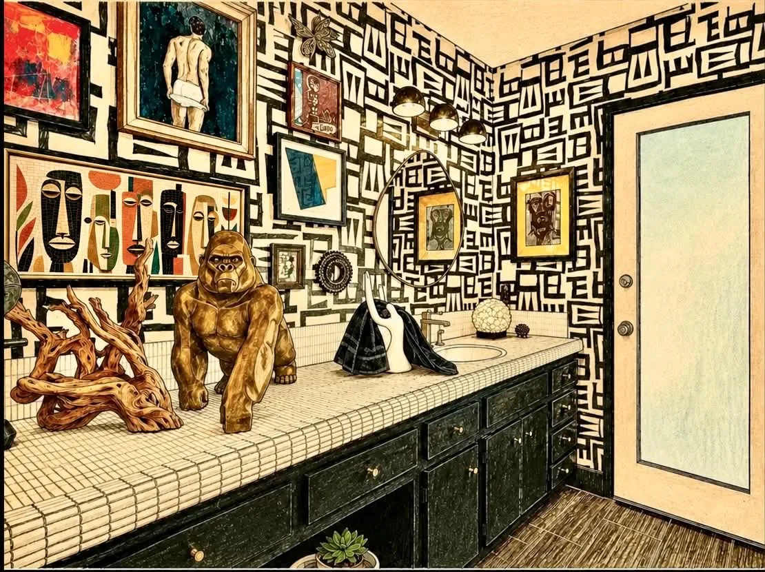 Powder Room // Mid-Century Modernist